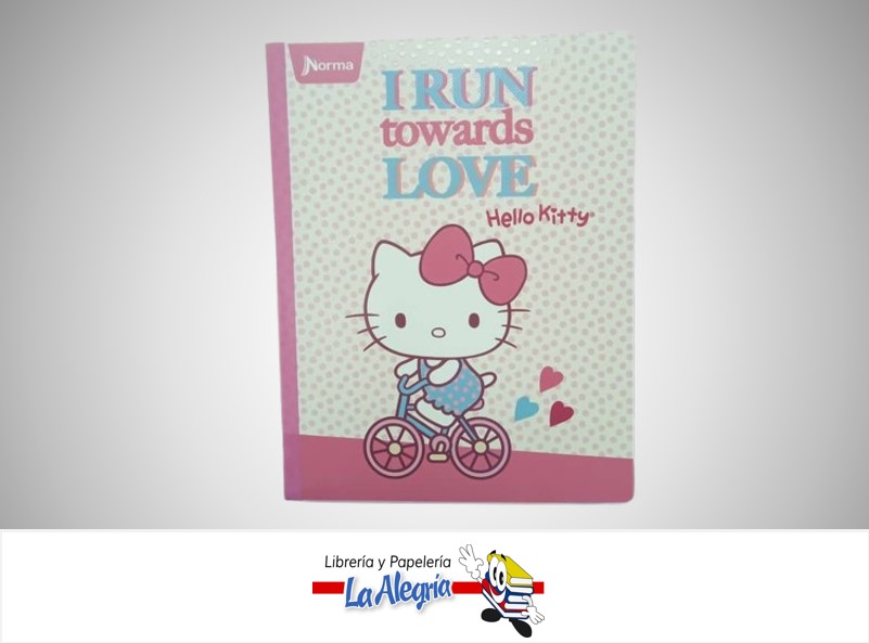 LIBRETA COSIDA HELLO KITTY 100 HOJAS 1 LINEA CON STICKERS MARCA NORMA