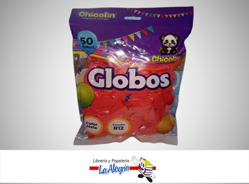 GLOBO R12" LATEX MATE CORAL PAQ DE 50 UND MARCA CHICOLIN