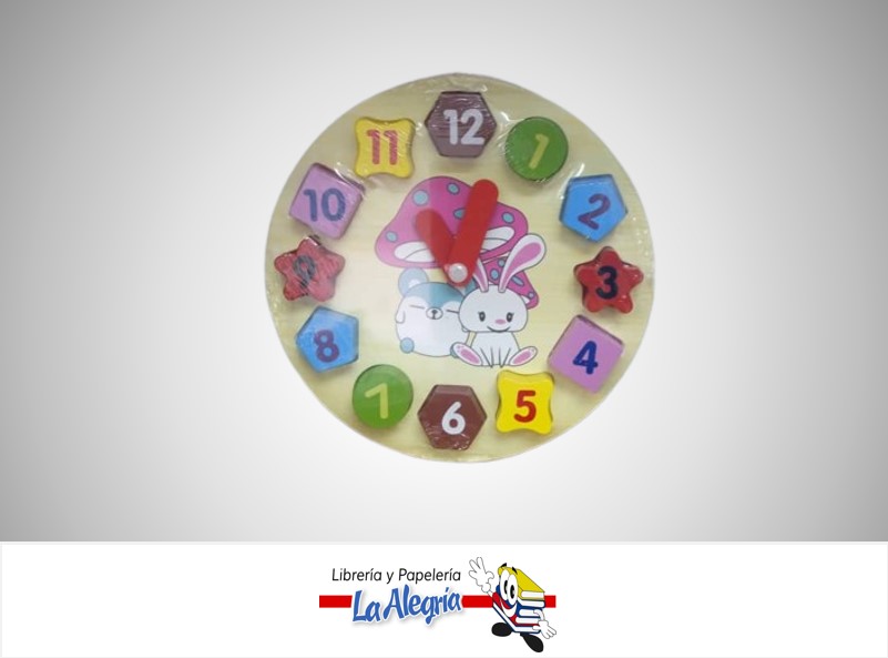 RELOJ DE PARED JUEGO GEOMETRICO EDUCATIVO 81226 MARCA S/M