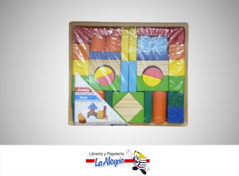 JUEGO DE BLOQUES DE MADERA DIDACTICO 42 PZA 83562  MARCA STARMATE