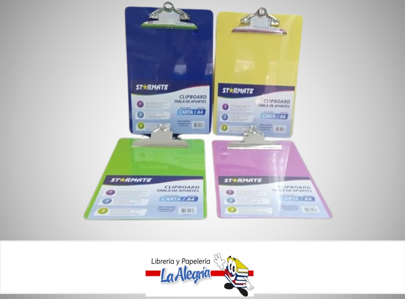 TABLA DE CHEQUEO ACRILICA CARTA 22.5X31.5 CM STR-2179 MARCA STARMATE