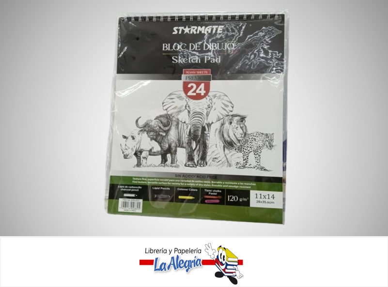 BLOCK DE DIBUJO A3 24 HOJAS 120G STR-2373 MARCA STARMATE