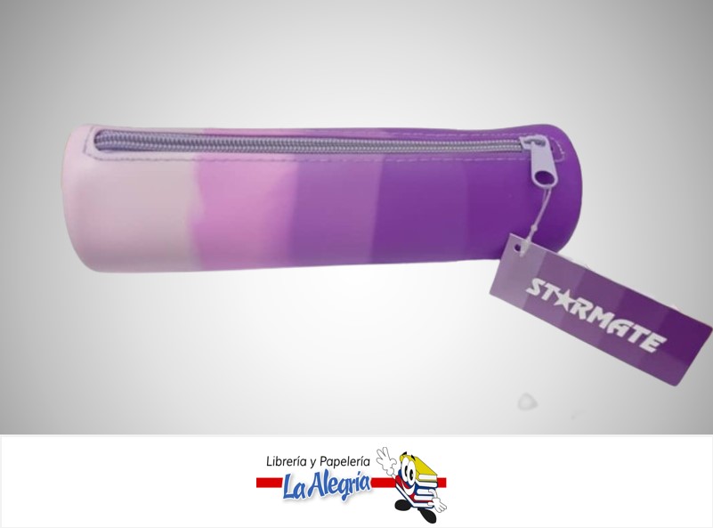 CARTUCHERA DE SILICONA NIÑA STR-6114 19X 6CM MARCA STARMATE