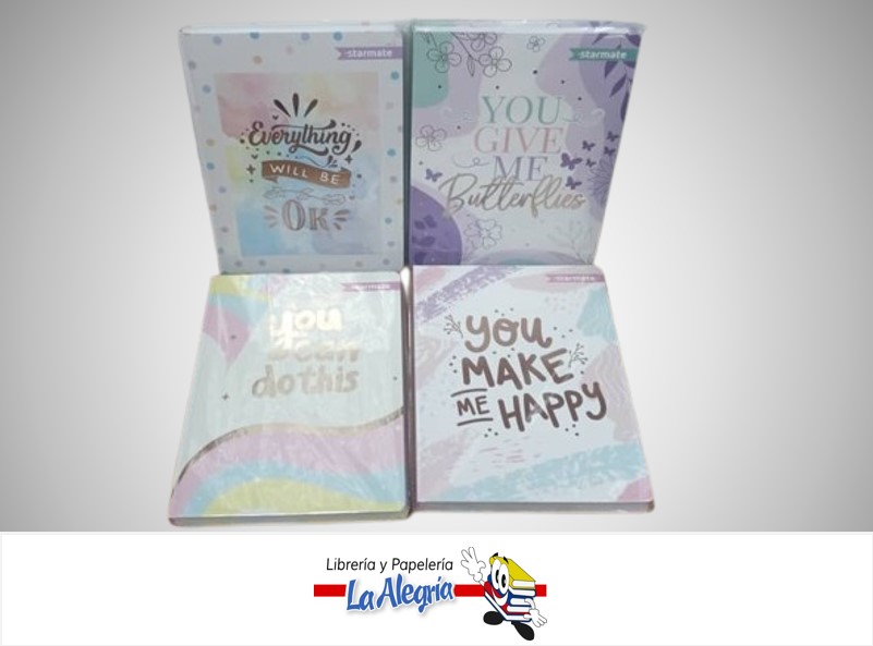 LIBRETA EMPASTADA 6 MATERIAS NIÑA 210 X 280CM 210 HOJAS STR-7119 MARCA STARMATE