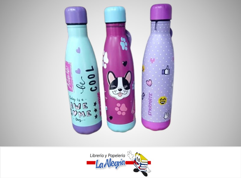 BOTELLA TERMICA DE METAL 500ML NIÑAS STR-CK-1002 MARCA STARMATE