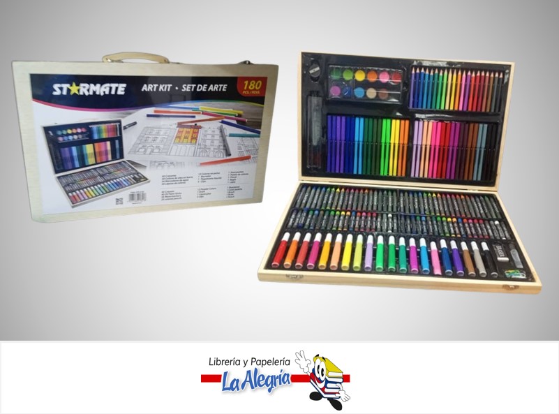 SET DE ARTE STR-4162 ESTUCHE DE MADERA 180 PZAS MARCA STARMATE