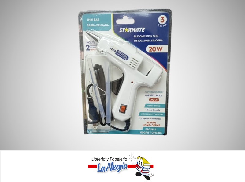 PISTOLA DE SILICON 20W STR-7137 CON BOTON DE ENCENDIDOUND MARCA STARMATE