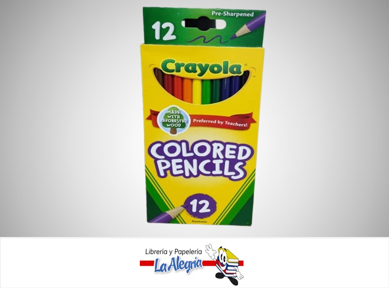 LAPICES DE COLORES CAJA DE 12 COLORES MARCA CRAYOLA