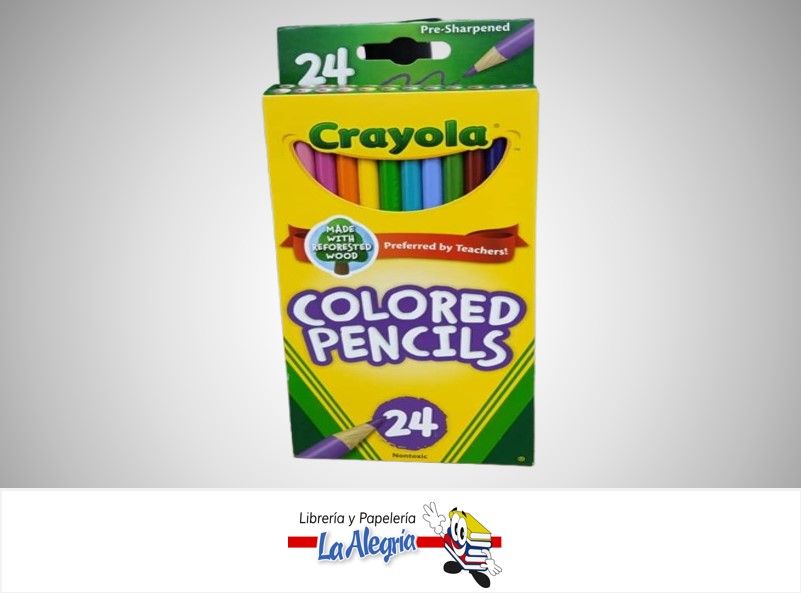 LAPICES DE COLORES CAJA DE 24 COLORES MARCA CRAYOLA