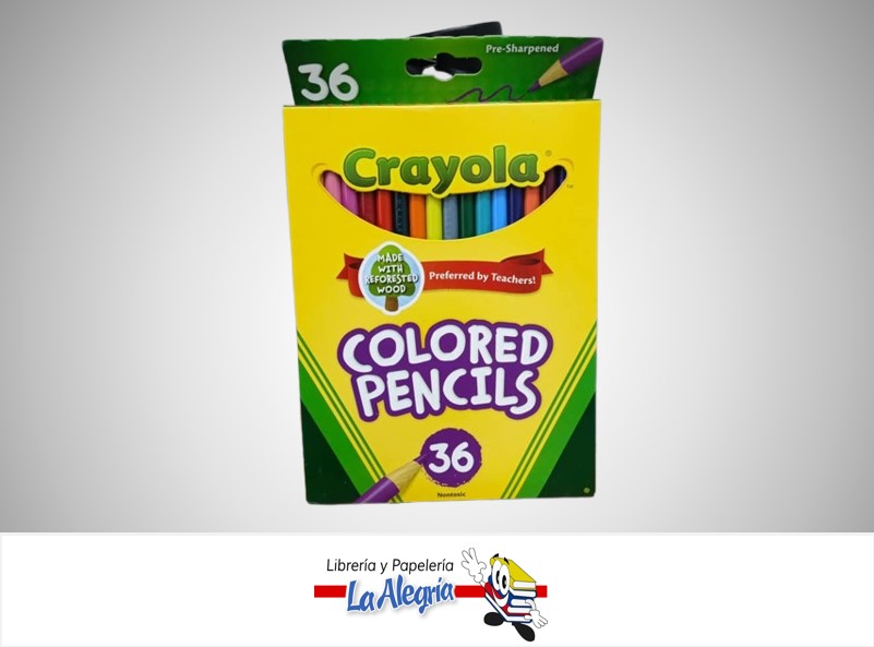 LAPICES DE COLORES CAJA DE 36 COLORES MARCA CRAYOLA