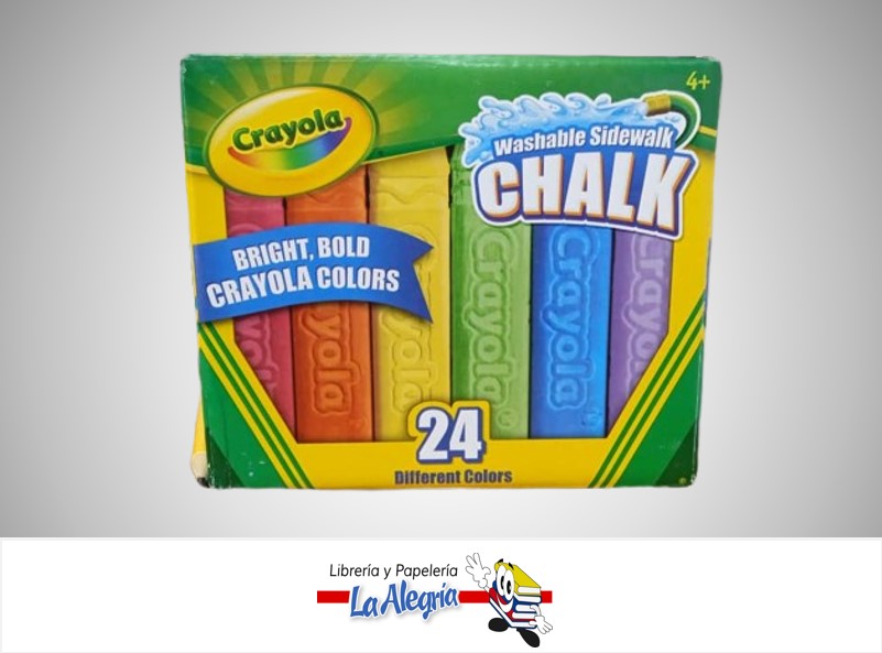 TIZA BRILLANTES LAVABLE CAJA DE 24 COLORES MARCA CRAYON