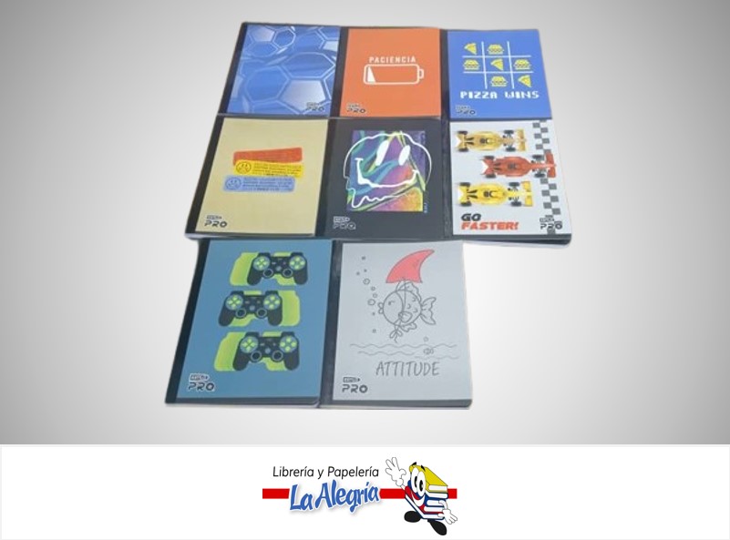 LIBRETA COSIDA ESTILO PRO JUVENIL 100 HOJAS 1 LINEA CON STICKERS MARCA PAPELESA