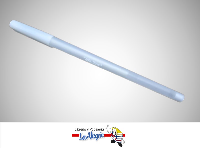 BOLIGRAFO CON TAPA COLOR METALICO BLANCO UND MARCA MR. PEN