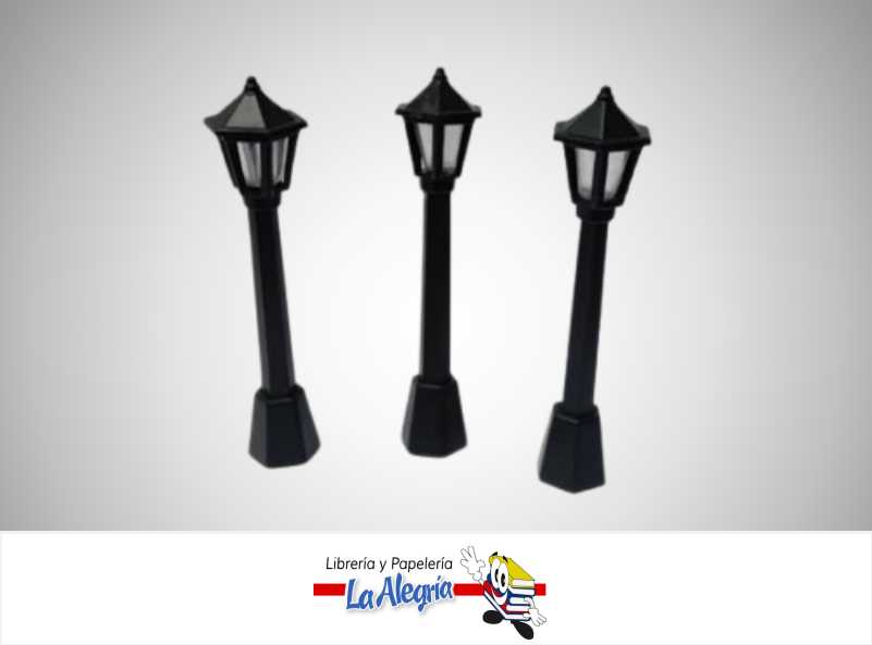 POSTE DE LUZ PLASTICOS PARA MAQUETA 8.5 CM NEGRO UND MARCA GWYAN
