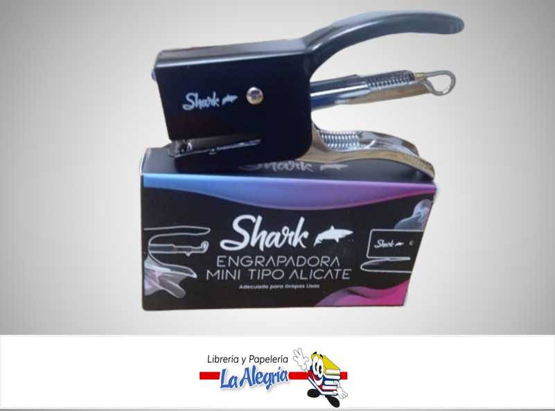 ENGRAPADORA MINI DE ALICATE NEGRA SHARK GRAPAS LISAS MARCA SHARK