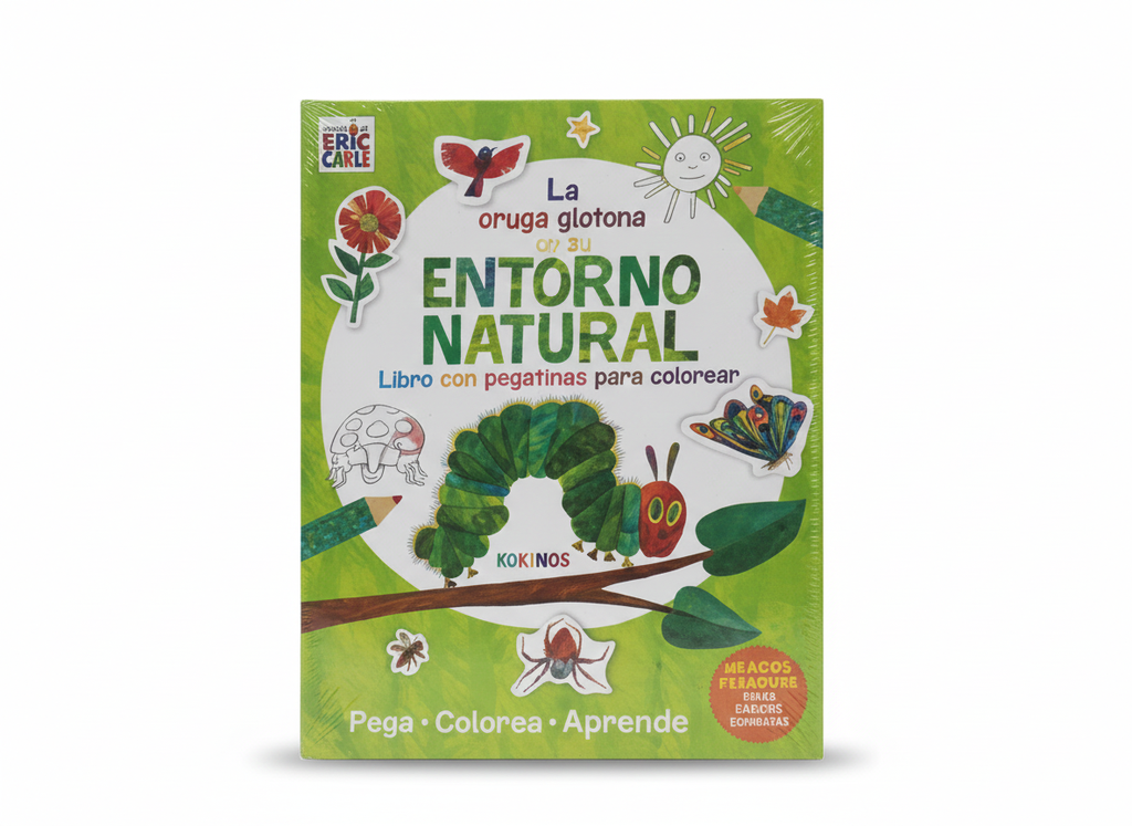 LA PEQUEÑA ORUGA GLOTONA TUS 100 PRIMERAS PALABRAS LIBRO CON SOLAPAS TEMATICA CUENTOS INFANTILES AUTOR ERIC CARLE MARCA KOKINOS