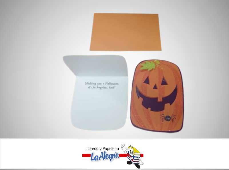 TARJETAS DE REGALO CON SOBRE CALABAZA HALLOWEEN 15.5X10.5CM PAQ. 6 UNIDADES MARCA HALLMARK