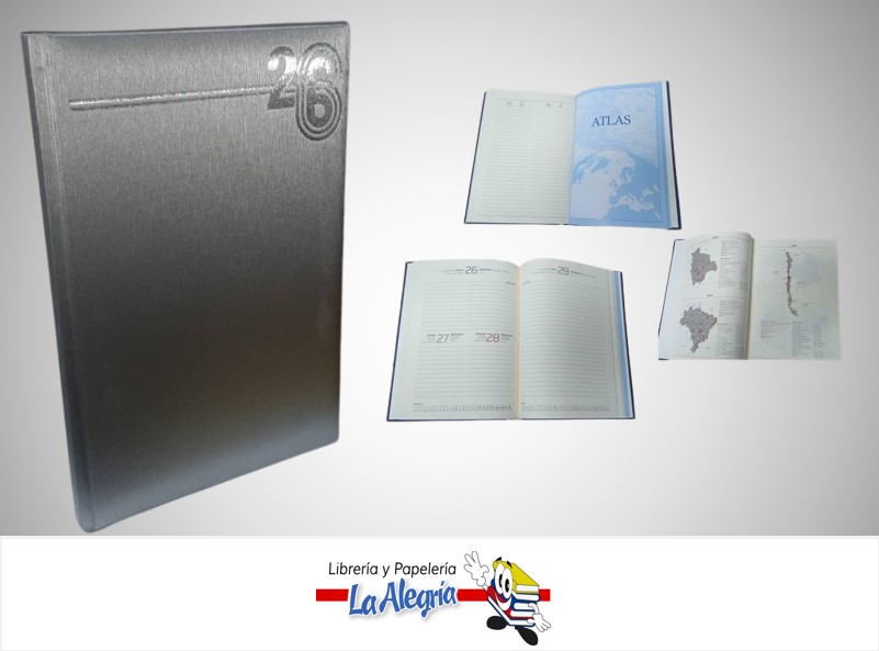 AGENDA 2026 DIARIA LUNA PLATA C40 MARCA ARTESCO