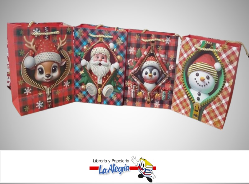 BOLSA DE REGALO NAVIDAD 32X26X12CM CVC-EST-2513M MARCA S/M