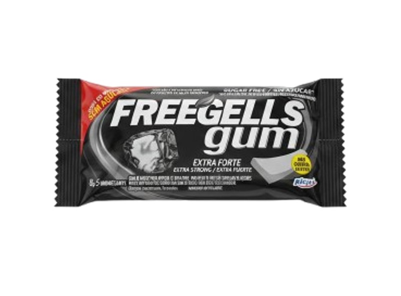 CHICLE FREEGELLS EXTRA FUERTE 8GR 5UND SIN AZUCAR MARCA RICLAN
