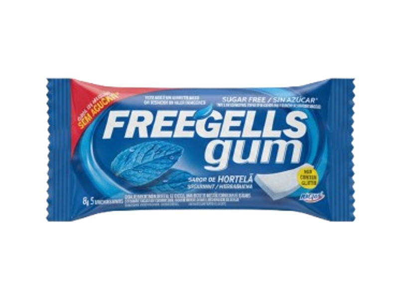 CHICLE FREEGELLS MENTA 8 GR 5 UND SIN AZUCAR MARCA FREEGELLS