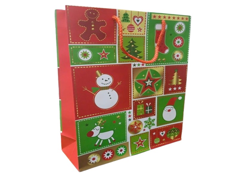 BOLSA DE REGALO NAVIDAD 30X23X9CM 38504 MARCA S/M