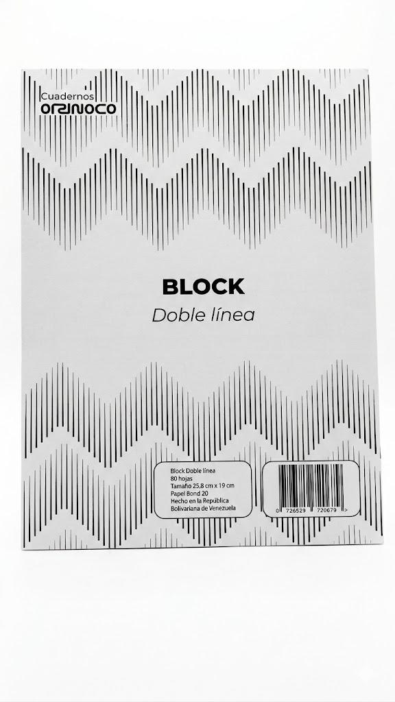 BLOCK DOBLE LINEA 80 HOJAS CARTA MARCA CUADERNOS ORINOCO