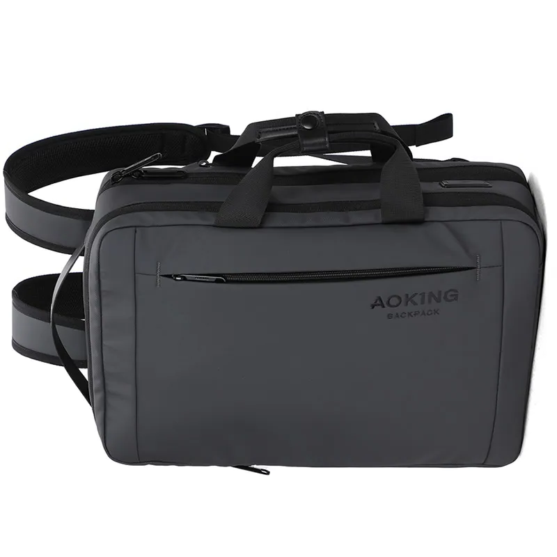 MORRAL MALETÍN EJECUTIVO PORTA LAPTOP 14.5"  POLYESTER GRIS SN4002 MARCA AOKING