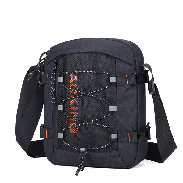 BOLSO BANDOLERO CABALLERO NEGRO  26X21X7.5 CM  MARCA AOKING