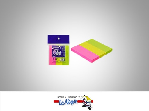 [7453015119558] NOTAS AUTOADHESIVA NEON 240H 25.4X76MM 3 COLORES MARCA STUDMARK