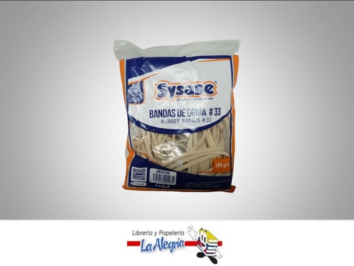[7591213024035] LIGA DE GOMA N° 33 LM33100; 100 GR MARRON MARCA SYSABE