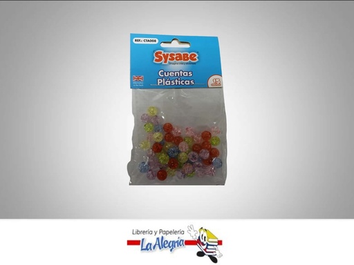 [7591213024998] CUENTA DE PLASTICOS REDONDAS 15 GR 6 COLORES MARCA SYSABE
