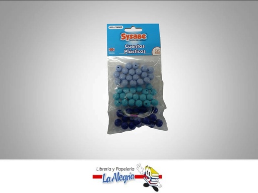 [7591213025018] CUENTA DE PLASTICOS REDONDAS 30 GR AZUL MARCA SYSABE