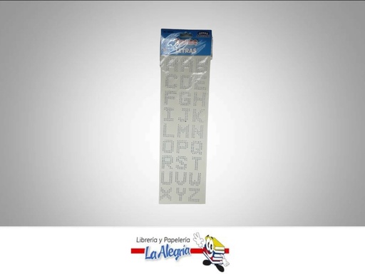 [7591213025063] GEMAS ADHESIVAS LETRAS 3 CM PLATEADAS MARCA SYSABE