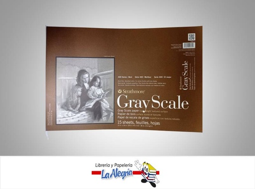 [012017493126] BLOCK ESCALA GRISES 30.5X46CM 216GR 15H MARCA STRATHMORE   