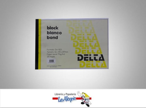 [012101] BLOCK BOND S/ROTULAR A4 20H 75GR MARCA DELTA   