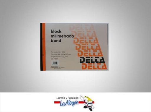 [012103] BLOCK BOND MILIMETRADO A4 20H 75GR MARCA DELTA   
