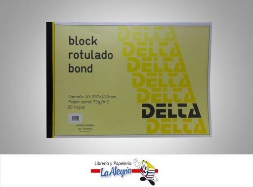 [012106] BLOCK BOND ROTULADO A3 20H 60GR MARCA DELTA   