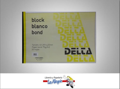 [012108] BLOCK BOND S/ROTULAR A3 20H 75GR MARCA DELTA   