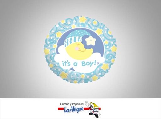 [030625860444] GLOBO FOIL 18 ITS A BOY AZUL UND MARCA BETALLIC   