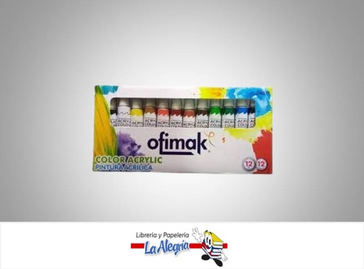 [040962166239] PINTURA ACRILICA 12 COLORES OK513 MARCA OFIMAK   