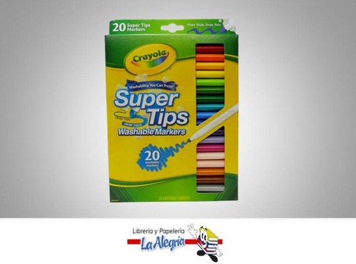 [071662081065] MARCADOR LAVABLE PUNTA FINA 20 COLORES MARCA CRAYOLA