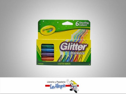 [071662286293] MARCADOR ESCARCHADO 6 COLORES MARCA CRAYOLA