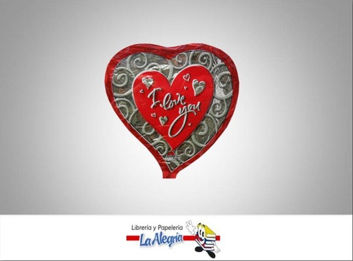 [07795] GLOBO FOIL I LOVE YOU 10 UND MARCA ANAGRAM   
