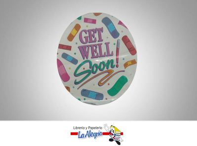 [07860] GLOBO FOIL 18'' GET WELL SOON UND MARCA MD   