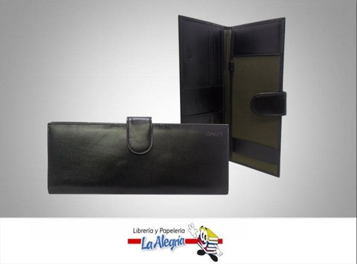 [080236] PORTACHEQUERA DE CUERO NEGRO MARCA ALFE   