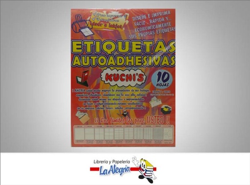[11600107] ETIQUETAS ADHESIVAS 10H CARTA 6DIVISION MARCA KUCHIS   