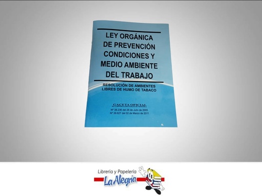 [12000] LEY ORGANICA DE PREVENCION Y MEDIO AMBIENTE  TEMATICA LEYES AUTOR GO 39627 EDITORIAL DISTRIBUIDORA ML