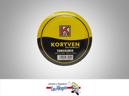 [123456789050] TIRRO BLANCO 18MM X 45M UND MARCA KORYVEN   