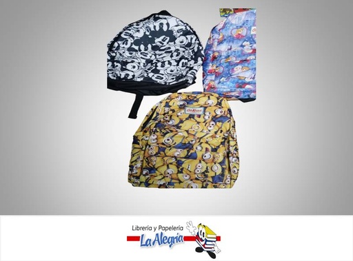 [20005] MORRAL GRANDE ESTAMPADO PERSONAJES VARIA MARCA NIKO IMPORT   